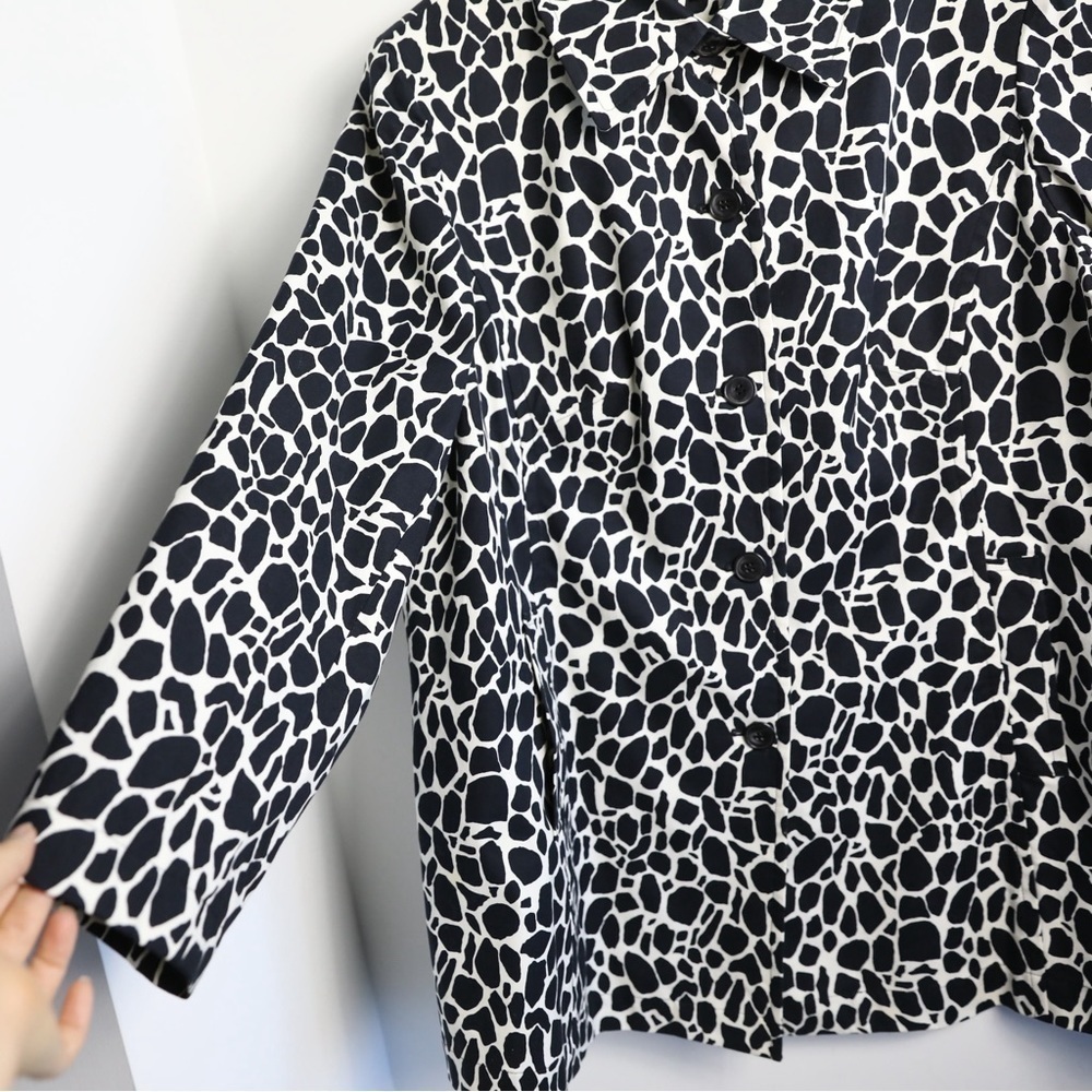 Jones NY jacket giraffe animal print black ivory plus size 2X cotton trendy - Picture 6 of 9